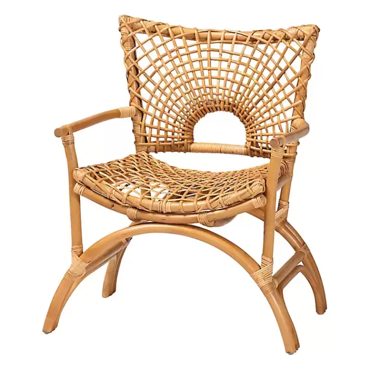 Curved Natural Rat Woven Accent Chair>Kirklands Home Flash Sale
