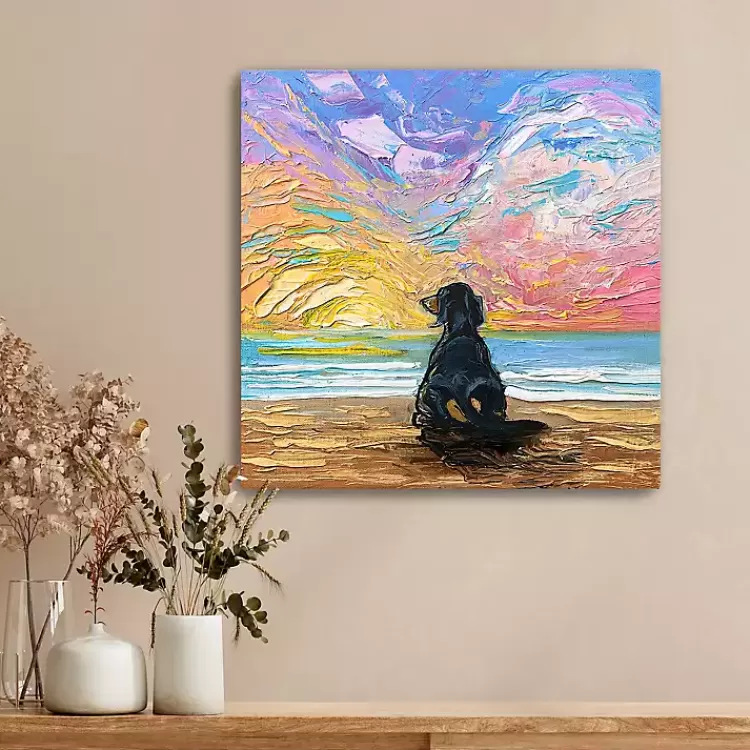Dachshund Beach Days Canvas Art Print>Kirklands Home Clearance