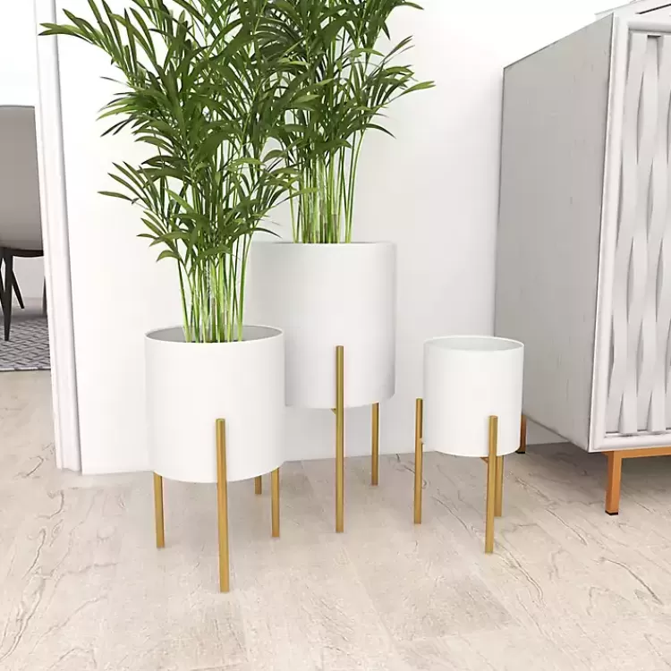 daisy_white_modern_iron_planters_set_of__3.webp Daisy Modern Iron Planters, Set of 3>Kirklands Home Online