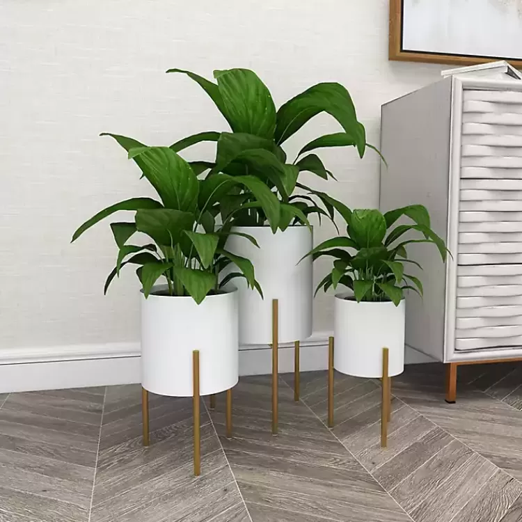 daisy_white_modern_iron_planters_set_of__4.webp Daisy Modern Iron Planters, Set of 3>Kirklands Home Online