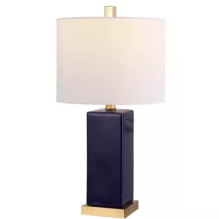 Dark Blue Ceramic Square Wendi Table Lamp>Kirklands Home Fashion