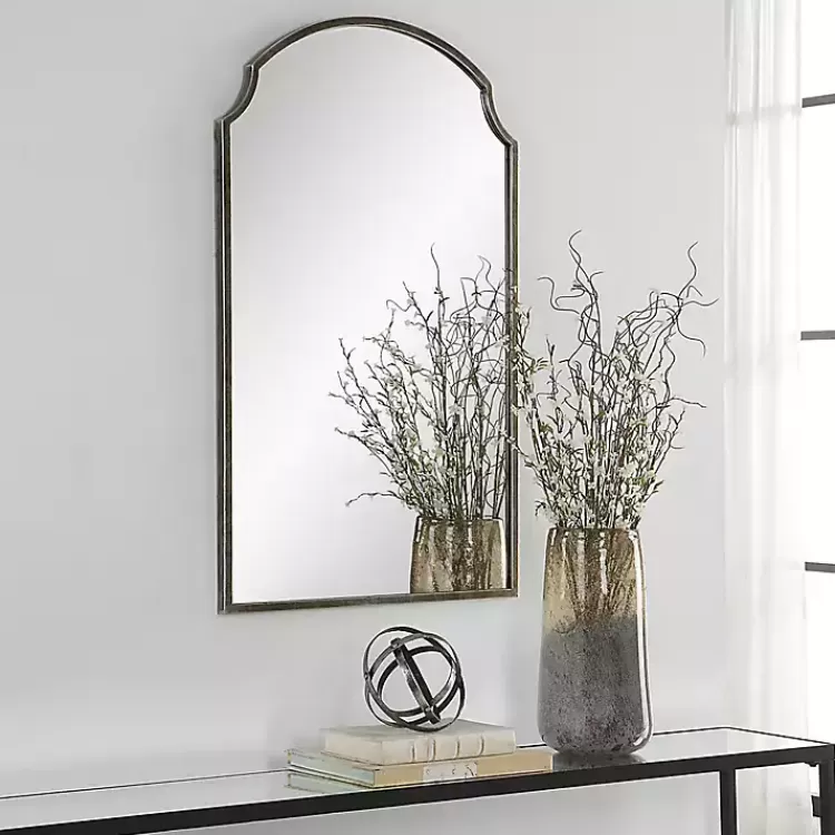 dark_bronze_arched_scallop_edge_wall_mirror_2.webp Dark Bronze Arched Scallop Edge Wall Mirror>Kirklands Home Hot