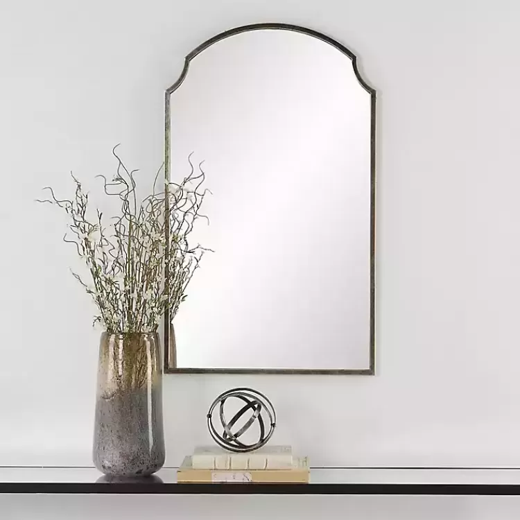 dark_bronze_arched_scallop_edge_wall_mirror_4.webp Dark Bronze Arched Scallop Edge Wall Mirror>Kirklands Home Hot