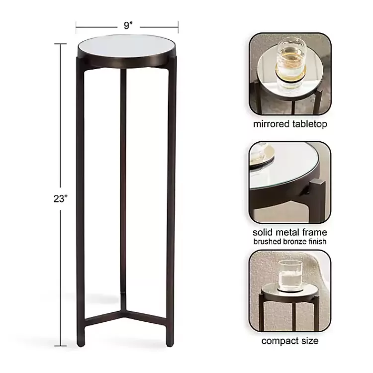 Dark Bronze Mirrored Tabletop Aguilar Drink Table>Kirklands Home Best Sale