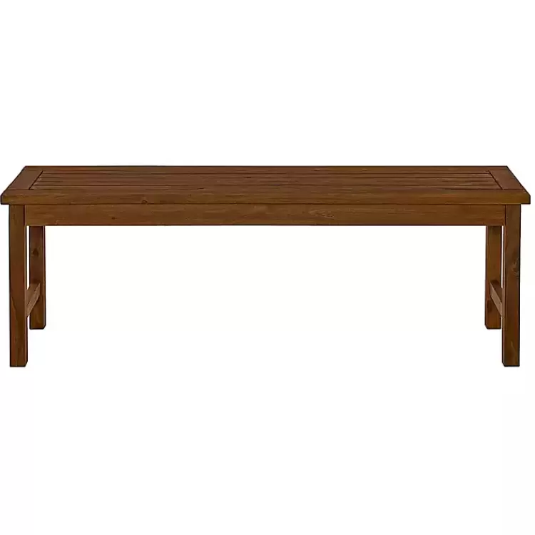 dark_brown_acacia_wood_outdoor_bench_2.webp Dark Acacia Wood Outdoor Bench>Kirklands Home Outlet