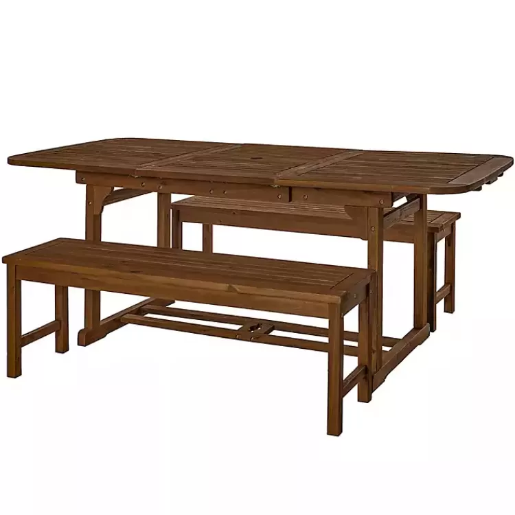 Dark Acacia Wood 3-pc. Outdoor Dining Set>Kirklands Home Fashion