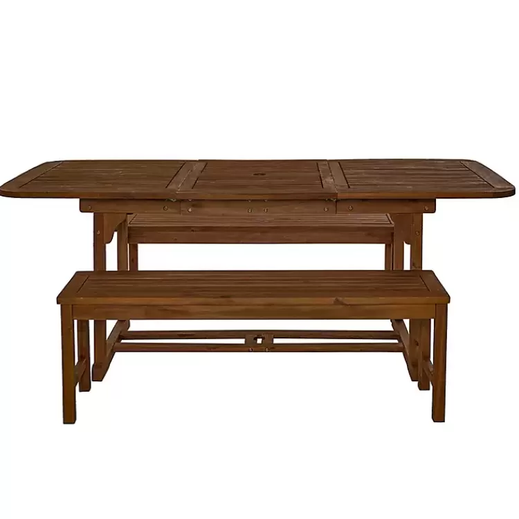 dark_brown_acacia_wood_pc_outdoor_dining_set_2.webp Dark Acacia Wood 3-pc. Outdoor Dining Set>Kirklands Home Fashion