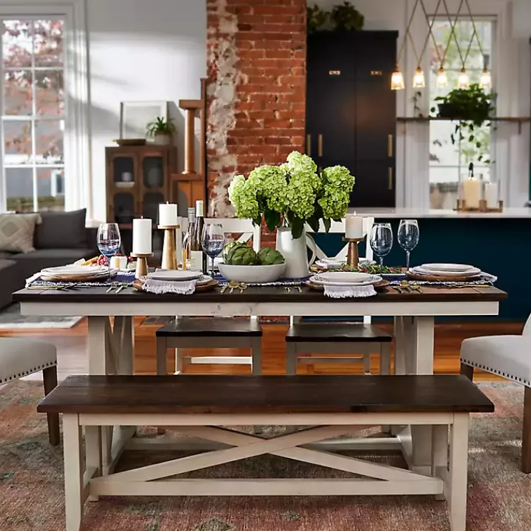 Dark Brown and Ivory Jackson Dining Table>Kirklands Home New