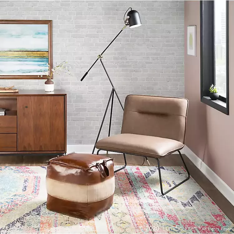 dark_brown_faux_leather_sleigh_accent_chair_6.webp Dark Faux Leather Sleigh Accent Chair>Kirklands Home New