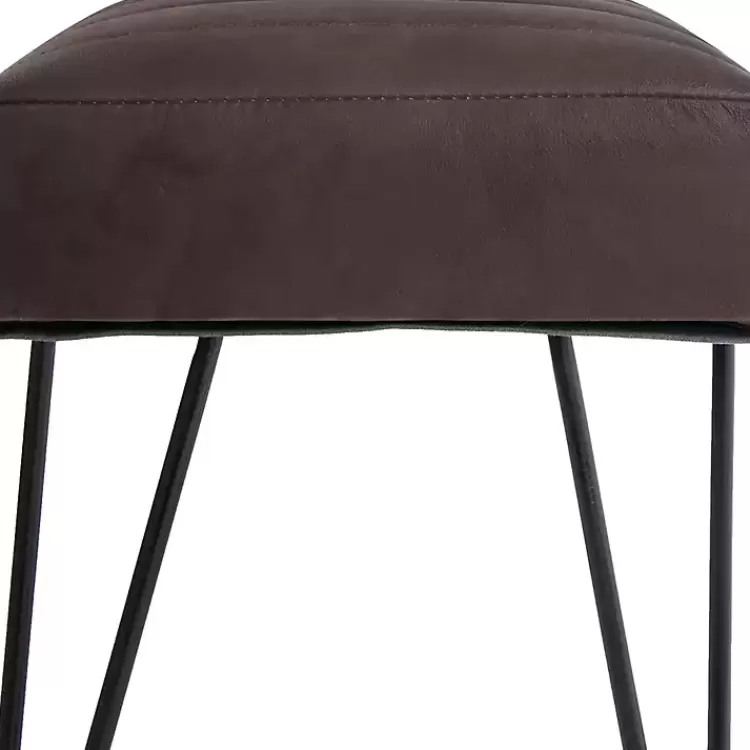 Dark Leather Tufted Panel Bench>Kirklands Home Shop
