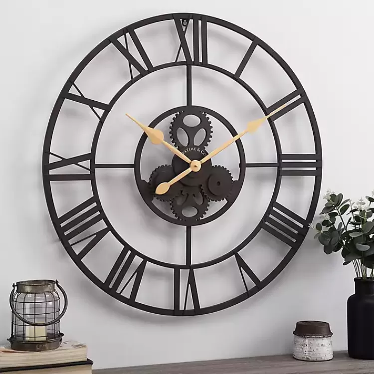 Dark Brown Rutherford Gears Wall Clock>Kirklands Home Flash Sale