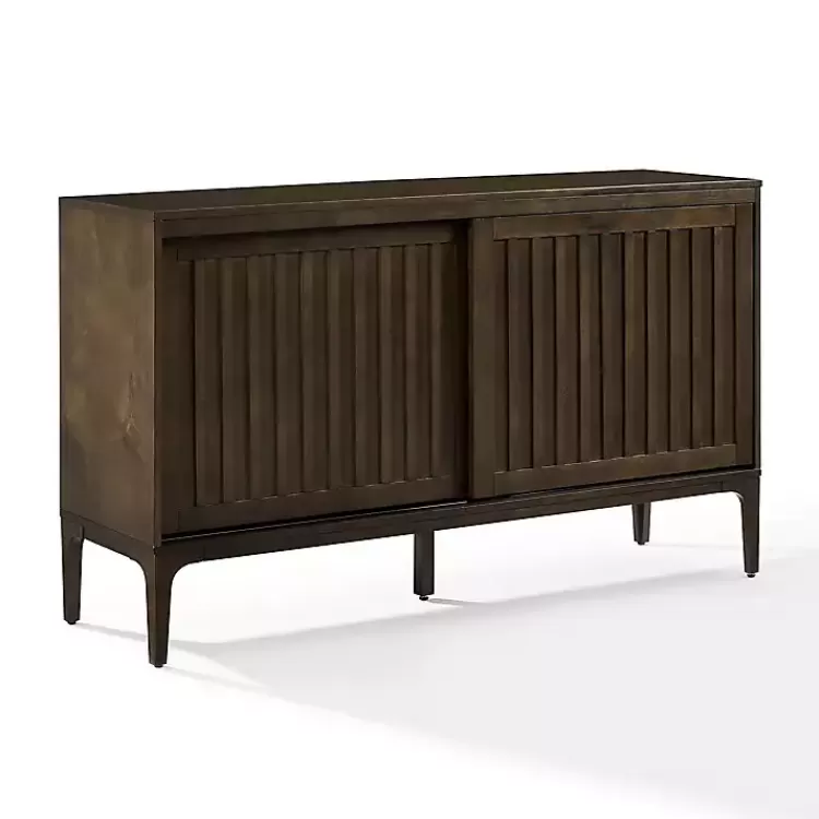 Dark Slatted Sliding Door Sideboard>Kirklands Home Flash Sale