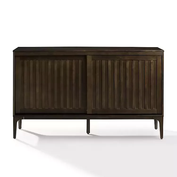 Dark Slatted Sliding Door Sideboard>Kirklands Home Flash Sale