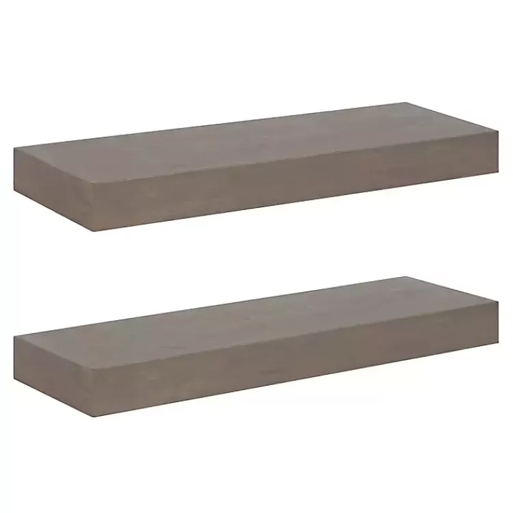 Dark Brown Wood Floating Shelves, Set of 2>Kirklands Home Discount