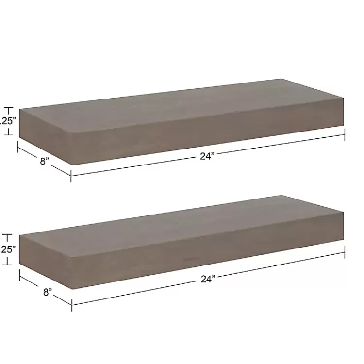 Dark Brown Wood Floating Shelves, Set of 2>Kirklands Home Discount