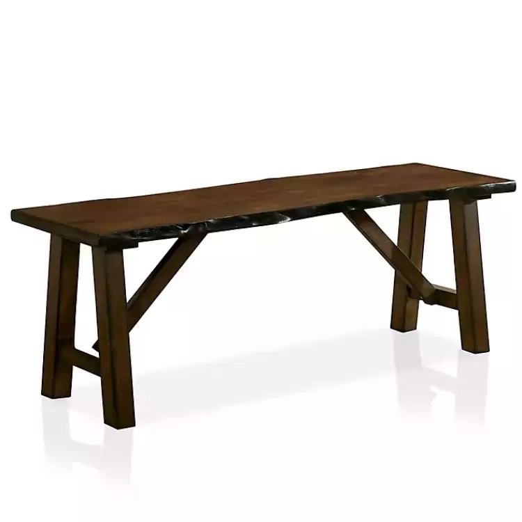 Dark Wood Live Edge Bench>Kirklands Home Flash Sale