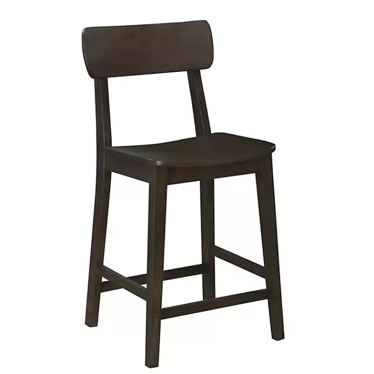 Dark Wood Open Back Counter Stool>Kirklands Home Online