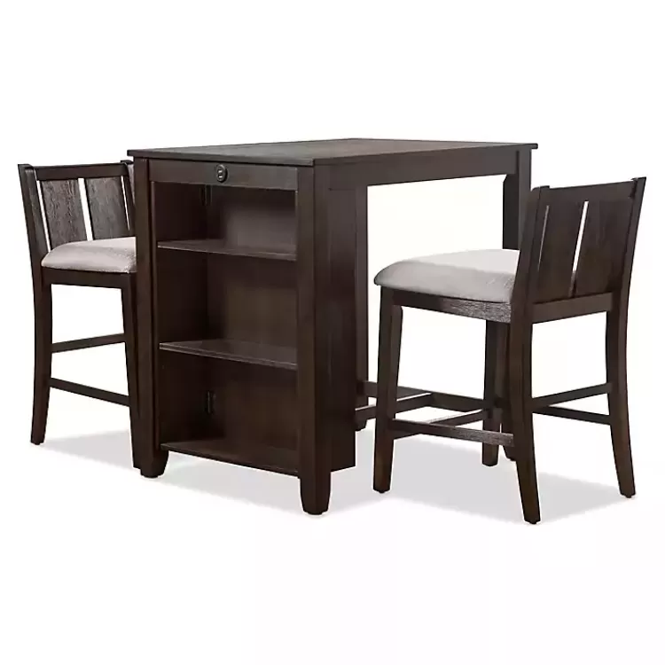 Dark Cherry Wood Kayla Counter Height 3-pc. Set>Kirklands Home Shop