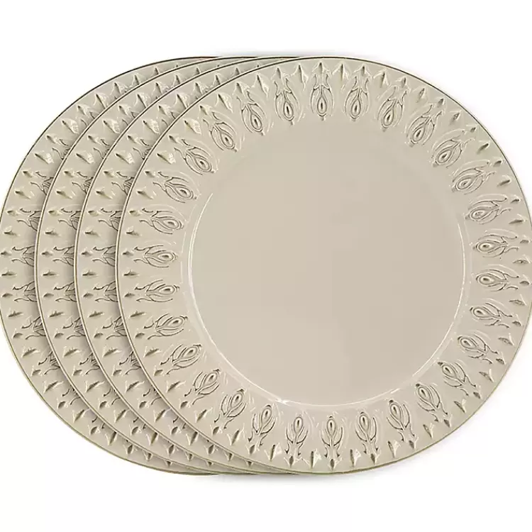Dark Cream Plume Border Chargers, Set of 4>Kirklands Home Best