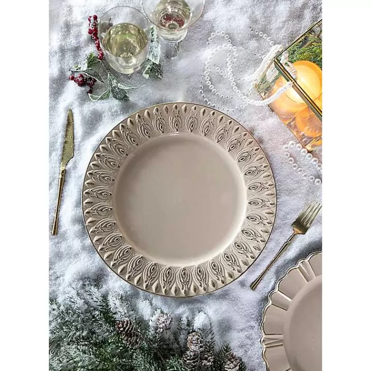 dark_cream_plume_border_chargers_set_of__3.webp Dark Cream Plume Border Chargers, Set of 4>Kirklands Home Best