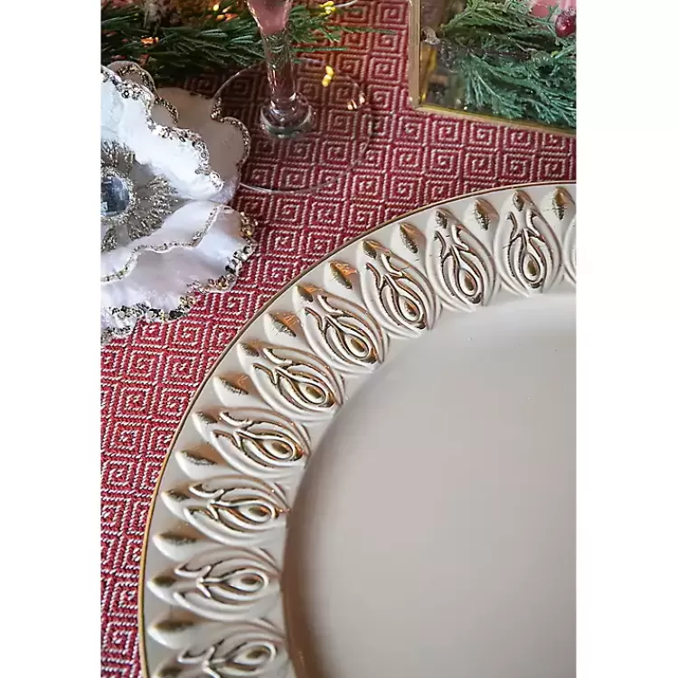 dark_cream_plume_border_chargers_set_of__4.webp Dark Cream Plume Border Chargers, Set of 4>Kirklands Home Best