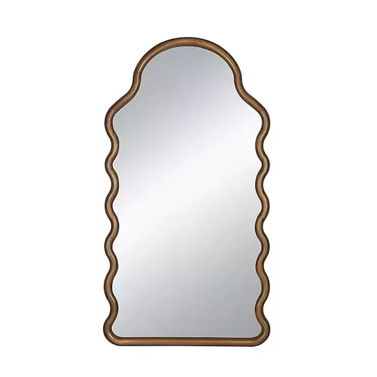 Dark Gold Arched Wavy Wall Mirror>Kirklands Home Online