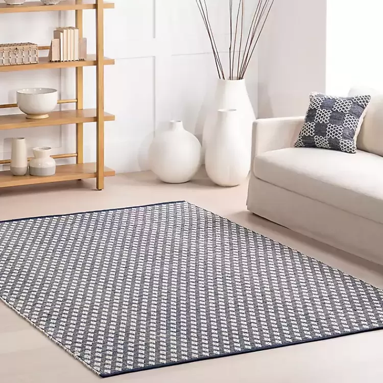 Dark Gray and Ivory Dainty Diamond Area Rug, 8x10>Kirklands Home Flash Sale