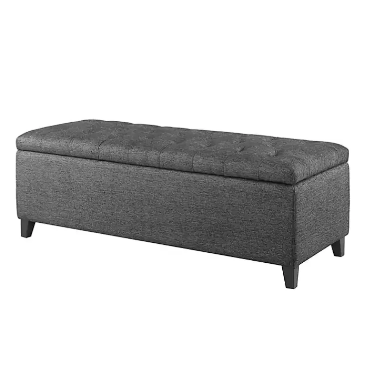Dark Button Tufted Storage Bench>Kirklands Home Flash Sale