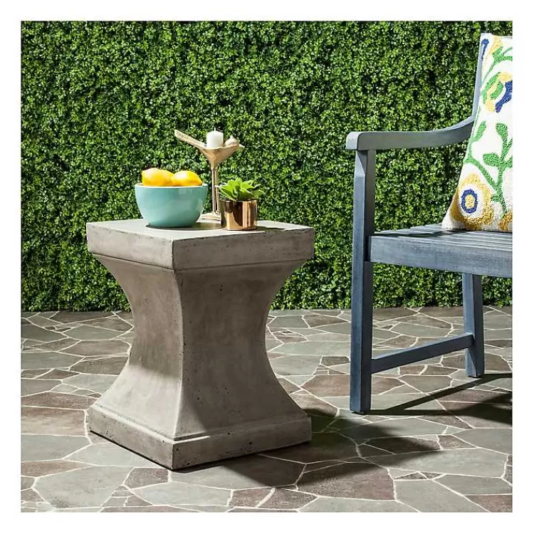 Dark Concrete Pedestal Accent Table>Kirklands Home Best