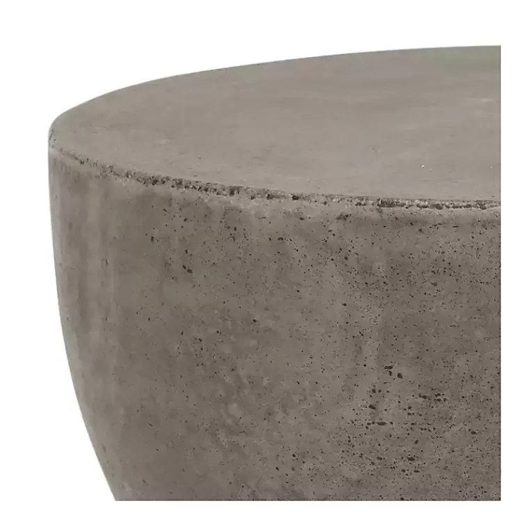 dark_gray_drum_accent_table_with_handles_2.webp Dark Drum Accent Table with Handles>Kirklands Home Clearance