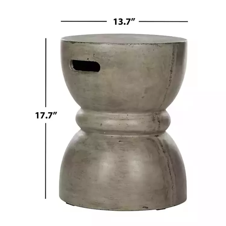 dark_gray_drum_accent_table_with_handles_4.webp Dark Drum Accent Table with Handles>Kirklands Home Clearance