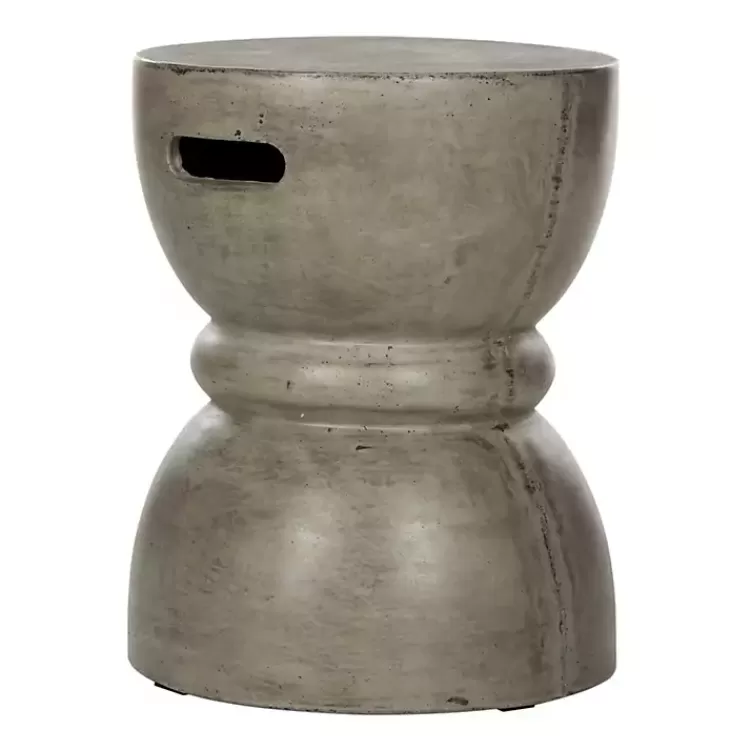 dark_gray_drum_accent_table_with_handles_5.webp Dark Drum Accent Table with Handles>Kirklands Home Clearance