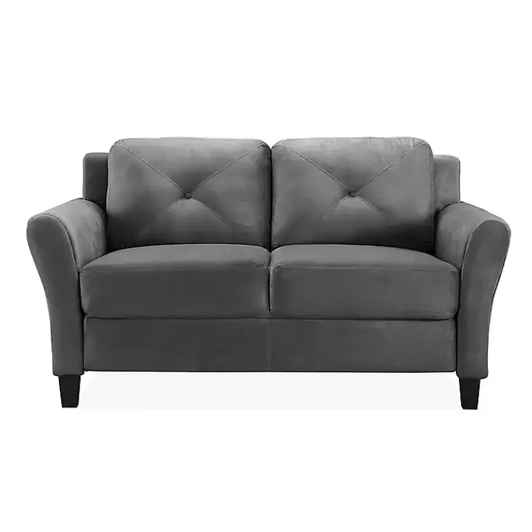 Dark Kelly Microfiber Rolled Arm Loveseat>Kirklands Home Cheap