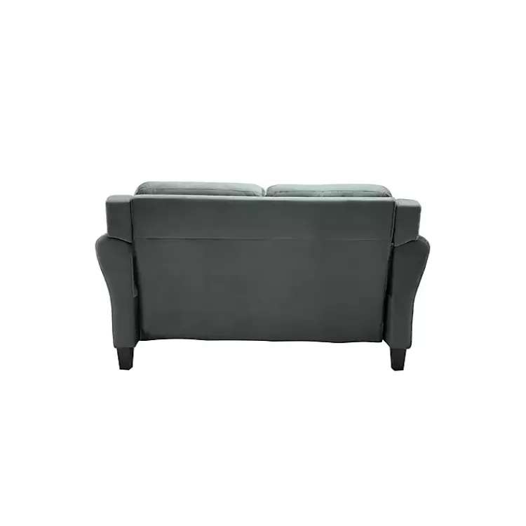 dark_gray_kelly_microfiber_rolled_arm_loveseat_4.webp Dark Kelly Microfiber Rolled Arm Loveseat>Kirklands Home Cheap