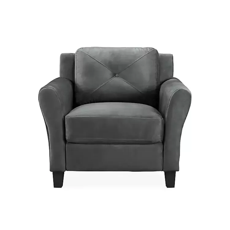 Dark Kelly Microfiber Rolled Armchair>Kirklands Home Store