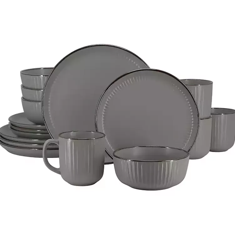 Dark Leo Stoneware 16-pc. Dinnerware Set>Kirklands Home Fashion
