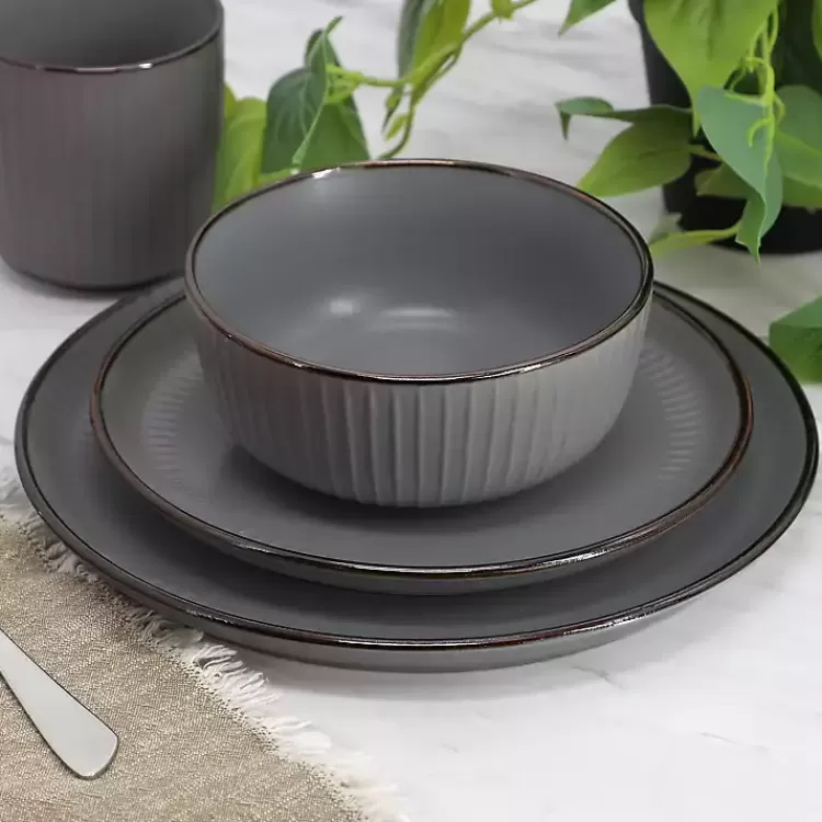 Dark Leo Stoneware 16-pc. Dinnerware Set>Kirklands Home Fashion