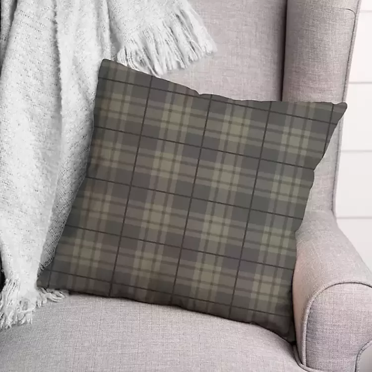 Dark Plaid Indoor/Outdoor Pillow>Kirklands Home Clearance