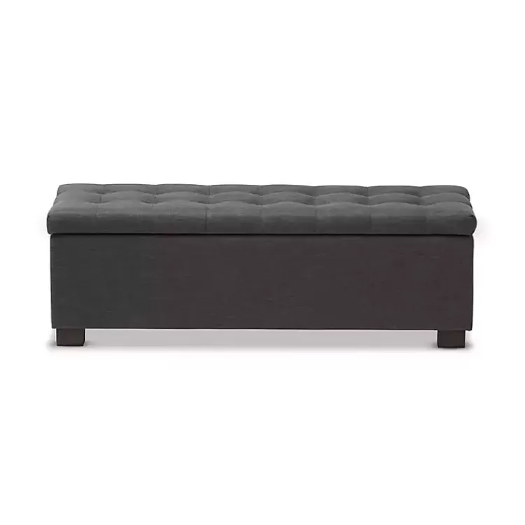 dark_gray_tufted_contemporary_storage_bench_2.webp Dark Tufted Contemporary Storage Bench>Kirklands Home Cheap