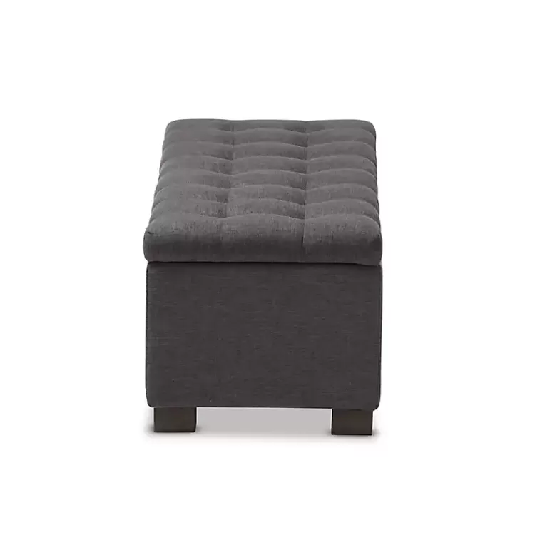 dark_gray_tufted_contemporary_storage_bench_3.webp Dark Tufted Contemporary Storage Bench>Kirklands Home Cheap