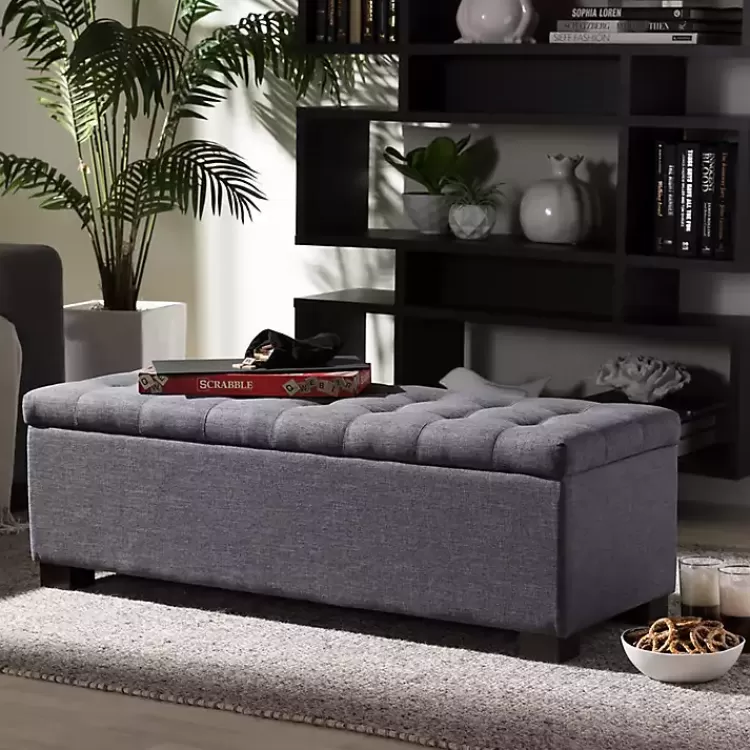 dark_gray_tufted_contemporary_storage_bench_7.webp Dark Tufted Contemporary Storage Bench>Kirklands Home Cheap