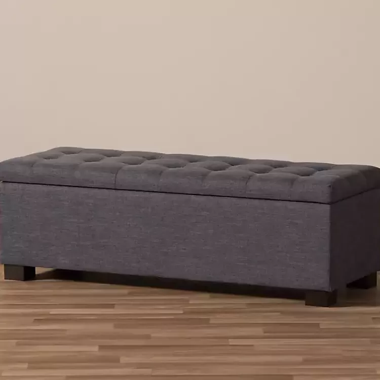 dark_gray_tufted_contemporary_storage_bench_9.webp Dark Tufted Contemporary Storage Bench>Kirklands Home Cheap