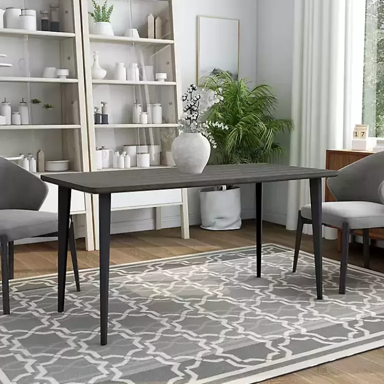 dark_gray_wood_and_metal_dining_table_3.webp Dark Wood and Metal Dining Table>Kirklands Home Online