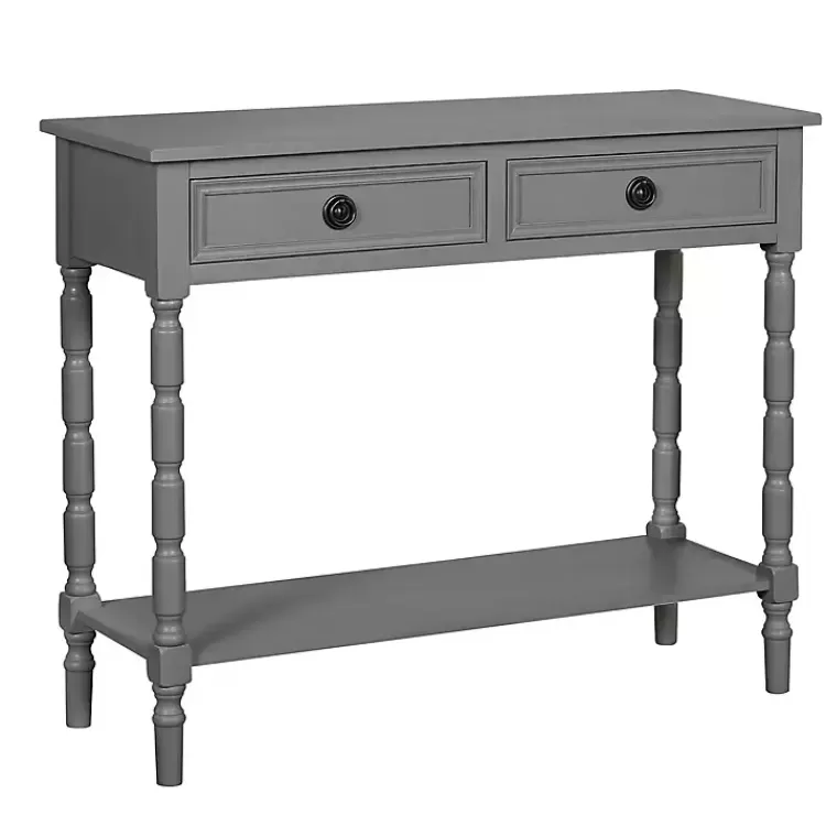 Dark Wood 2-Drawer Barrett Console Table>Kirklands Home Sale