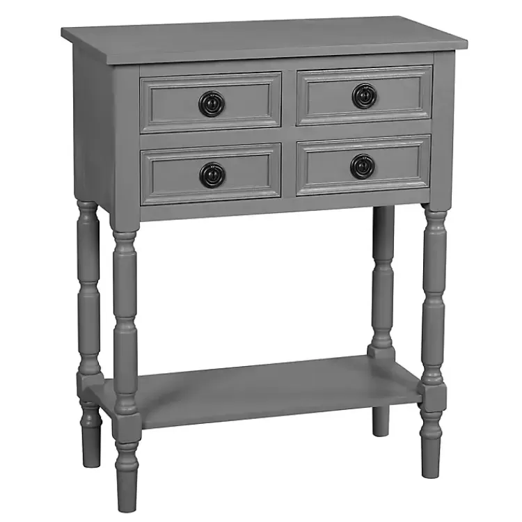 Dark Wood 4-Drawer Barrett Console Table>Kirklands Home Shop
