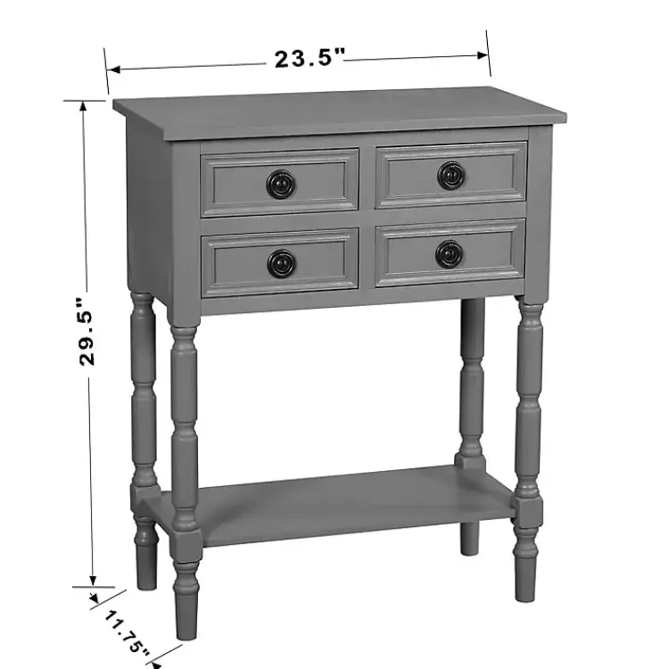 dark_gray_wood_drawer_barrett_console_table_7.webp Dark Wood 4-Drawer Barrett Console Table>Kirklands Home Shop