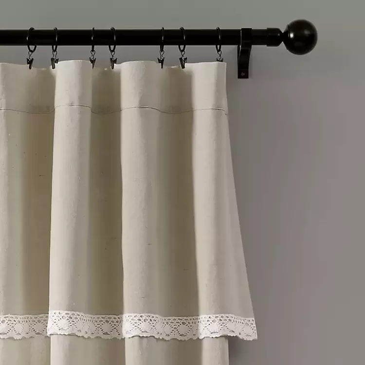 Dark Linen Lace Curtain Panel Set, 84 in.>Kirklands Home Outlet