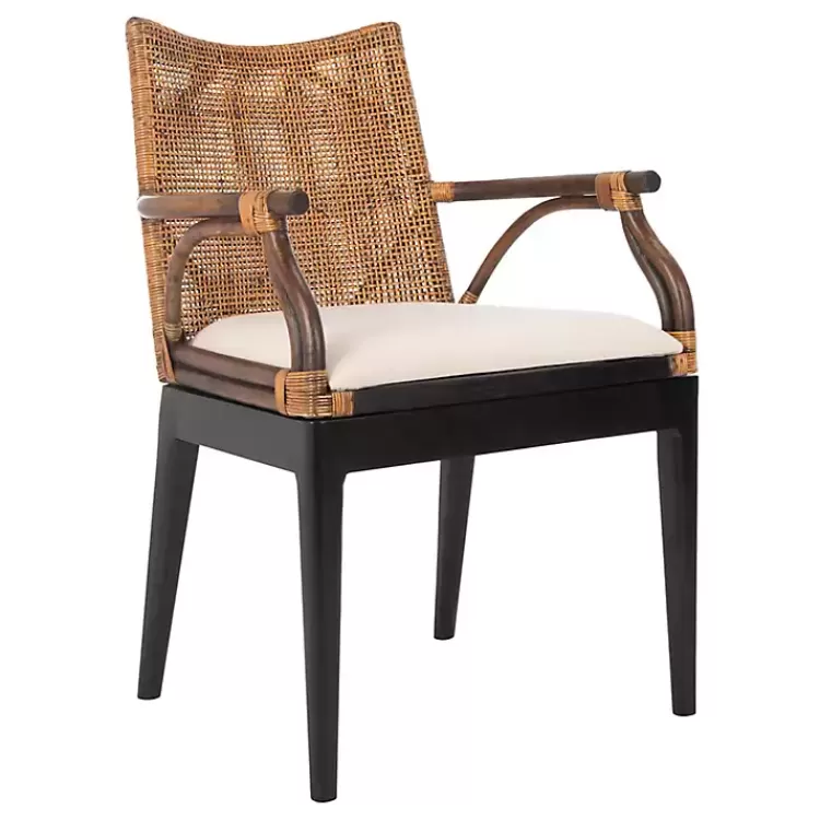 Dark Rattan and Mahogany Gianni Accent Chair>Kirklands Home Store
