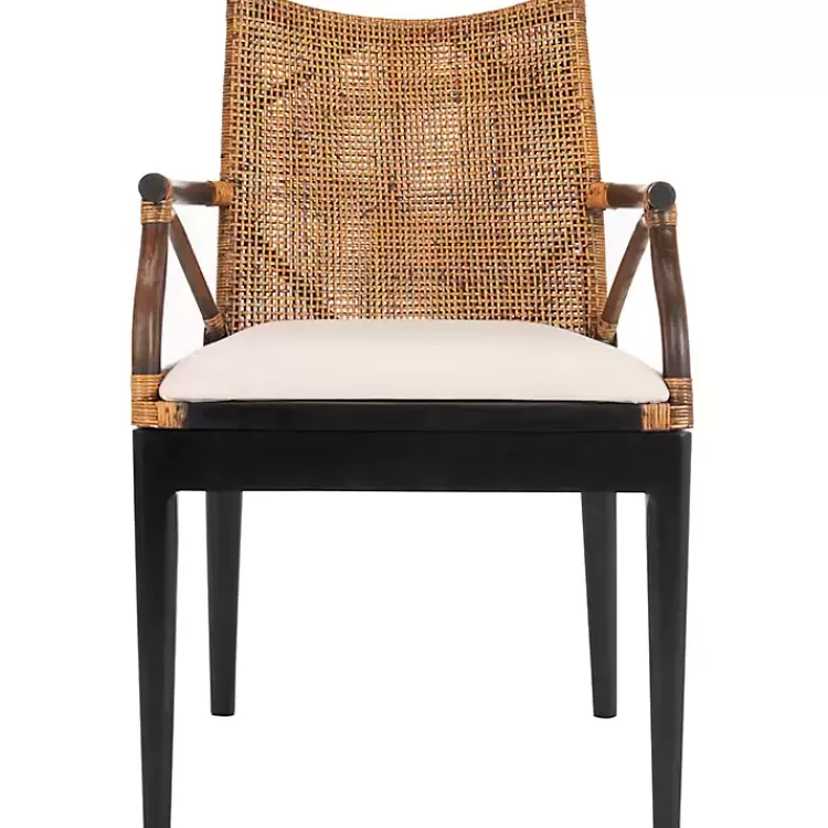 Dark Rattan and Mahogany Gianni Accent Chair>Kirklands Home Store