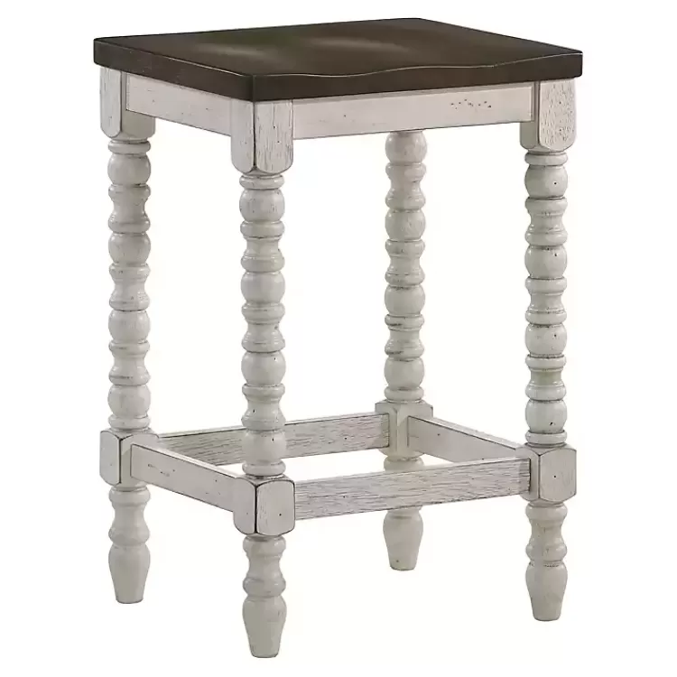 Dark Walnut & White Wood Ema 2-pc. Counter Stools>Kirklands Home Cheap